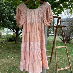 Vintage Christy Dawn-style Puff Sleeve Nap Dress
